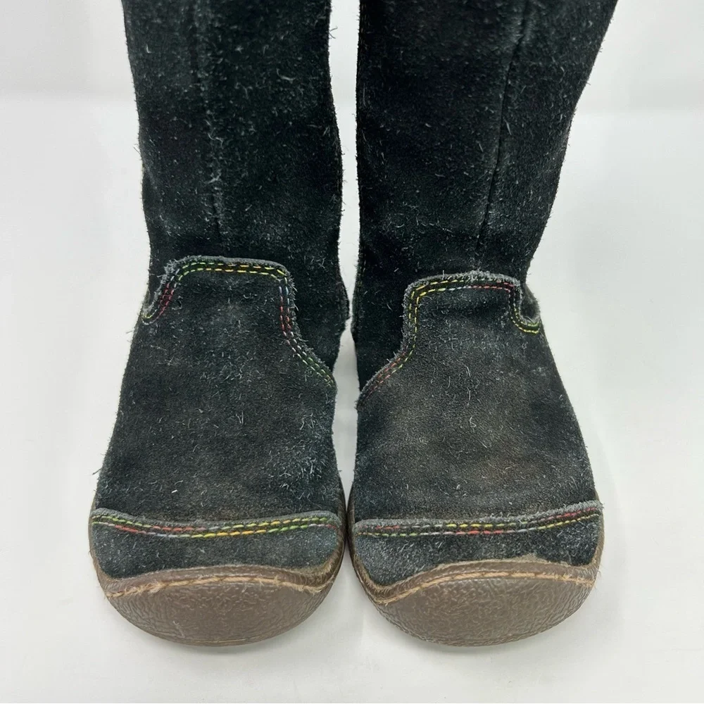 KEEN Punky High Tall Boots Girls US 8 EU 24 Black Multicolor Stitching